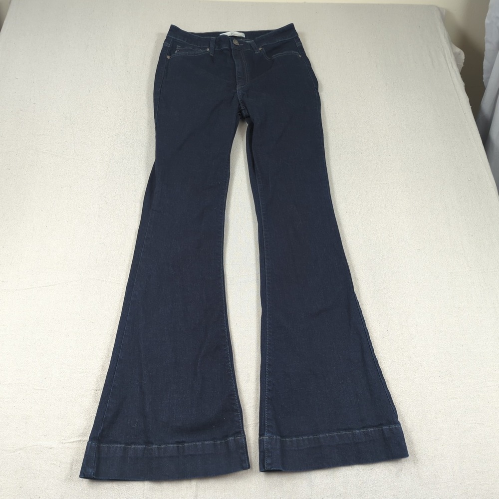Kancan Jeans Womens 28 Blue Flare Stretch Boho Hippie Dark Wash